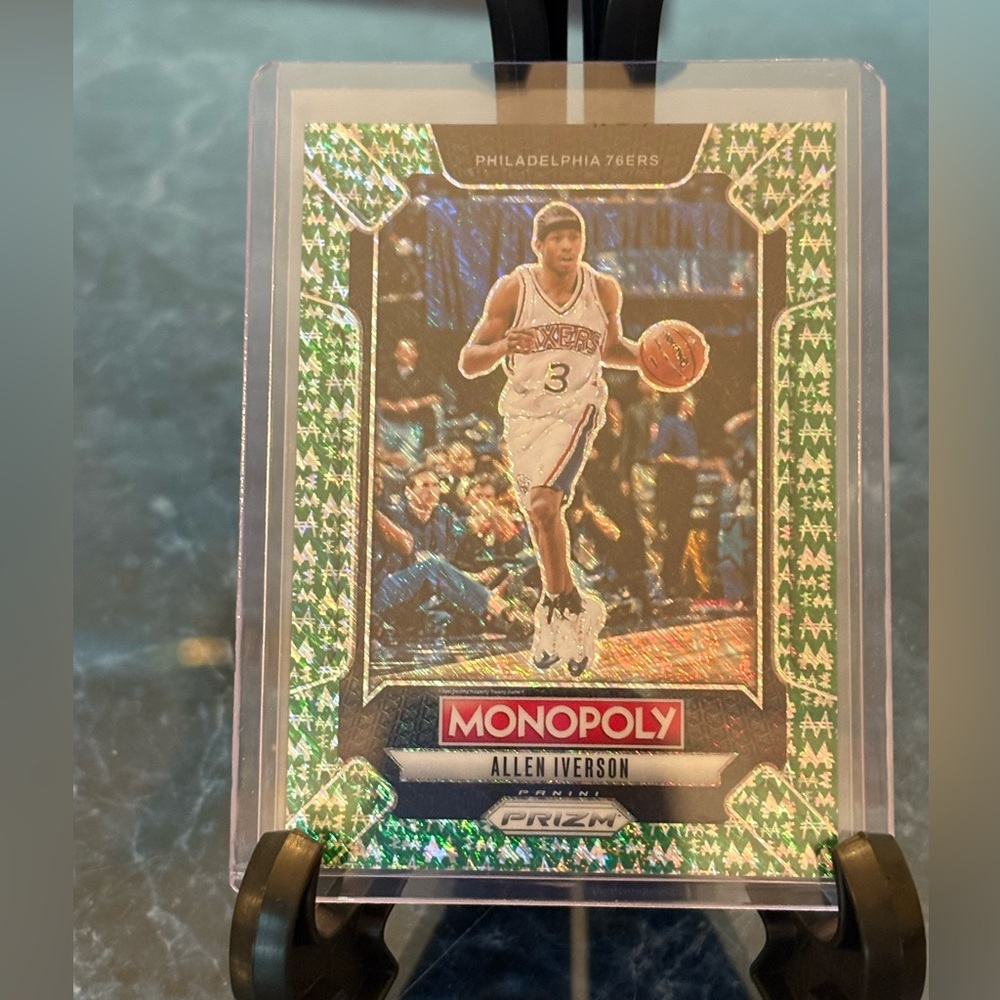 Allen Iverson Monopoly Millionaire Shimmer Prizm 11/20 Basketball Card
